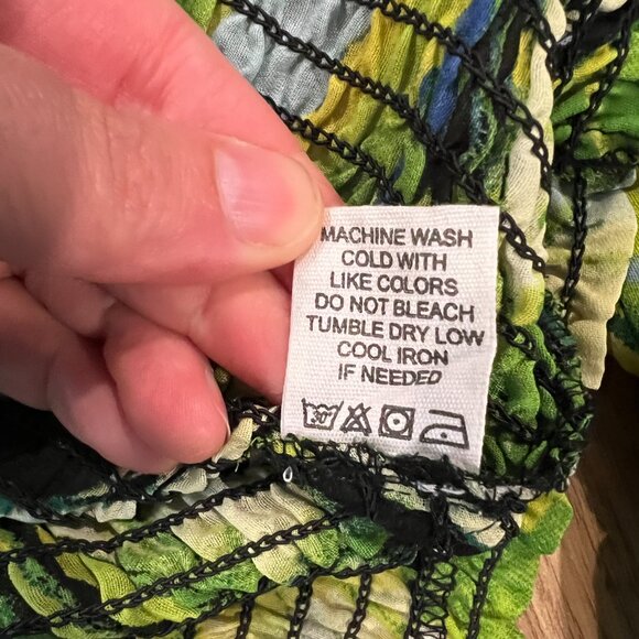 Live 4 Truth Off Shoulder Long Sleeve Green Floral Rave Festival Top Size Small - Picture 8 of 10